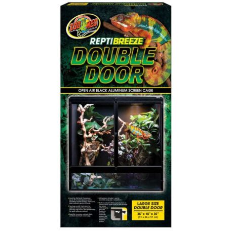 Zoomed ReptiBreeze Double Door | Fémhálós terrárium hüllők számára – 91×46×91 cm