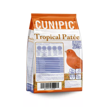 Cunipic | Tropical Patée | Kiegészítő eleség, egzotikus madaraknak, trópusi gyümölcs ízesítéssel - 250 g
