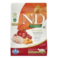   N&D | Cat Grain Free | Teljes értékű száraz eledel, Pumpkin, fürj, felnőtt ivartalanított macska számára - 300 g
