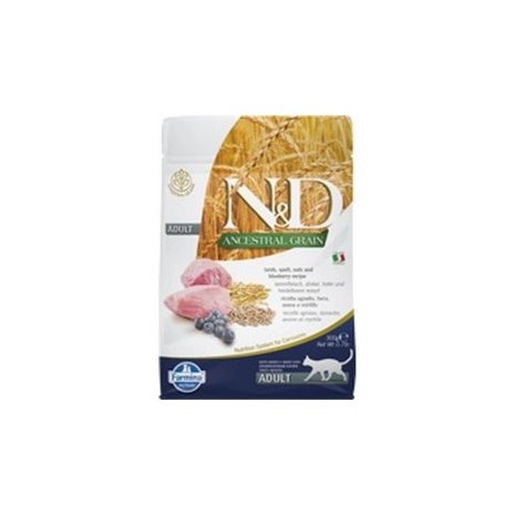 N&D | Cat Ancestral Grain | Teljes értékű eledel, bárány, tönköly, zab & áfonya, felnőtt macskák számára - 300 g