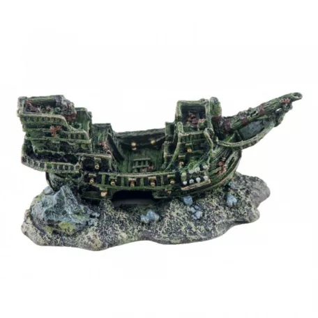 Dekor műgyanta hajó, akváriumi dekoráció - 20x10 cm
