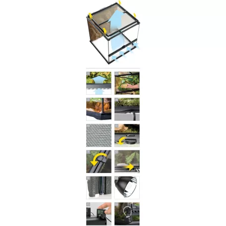 Exo terra Glass Terrarium | Üveg terrárium - Kicsi - 45x45x30cm