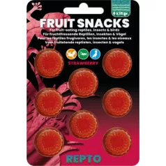   REPTO | FRUIT SNACKS MANGO | Gyümölcsös kiegészítő eledel, eper ízű, madár, rovar és hüllők számára -  8x15 g