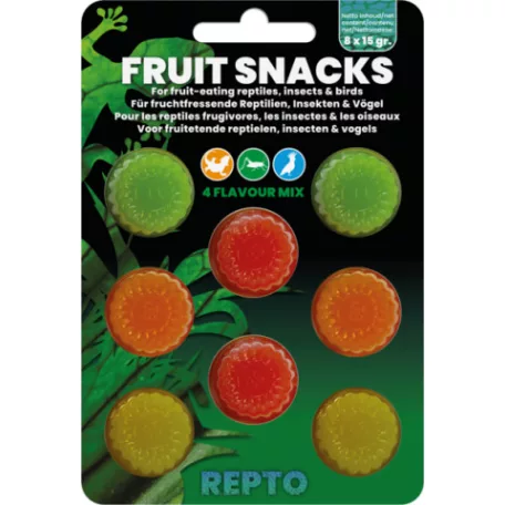 REPTO | FRUIT SNACKS MIX | Gyümölcsös kiegészítő eledel, madár, rovar és hüllők számára -  8x15 g