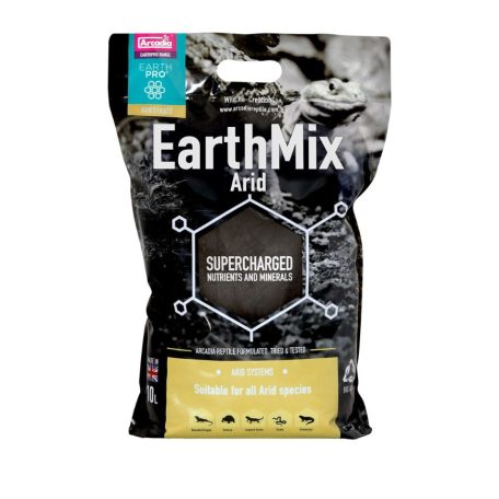 Arcadia | EarthMix Arid | Bioaktív terráriumi talajkeverék szárazságtűrő hüllők számára – 10 liter