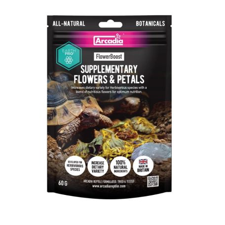 Arcadia | EarthPro FlowerBoost | Szárított virágkeverék növényevő hüllők számára – 60 g 
