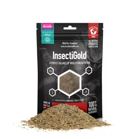 Arcadia | EARTHPRO INSECTIGOLD | Természetes fehérjedús táplálékkiegészítő rovarfogyasztó hüllők számára – 300 g