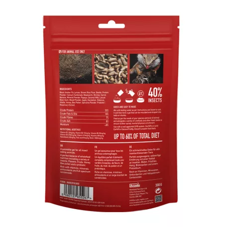 Arcadia | EARTHPRO INSECTIGOLD | Természetes fehérjedús táplálékkiegészítő rovarfogyasztó hüllők számára – 300 g