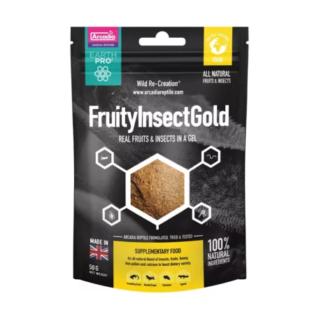 Arcadia | EarthPro JellyPot Gold FruityInsect | Természetes gyümölcsös táp vitorlásgekkók számára – 50 g