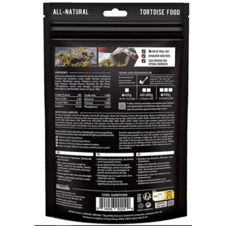 Arcadia | EarthPro Optimised52 Tortoise Food | Teljes értékű, hidegen sajtolt növényi eledel szárazföldi teknősök számára – 1 kg