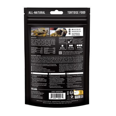 Arcadia | EarthPro Optimised52 Tortoise Food | Teljes értékű, hidegen sajtolt növényi eledel szárazföldi teknősök számára – 250 g