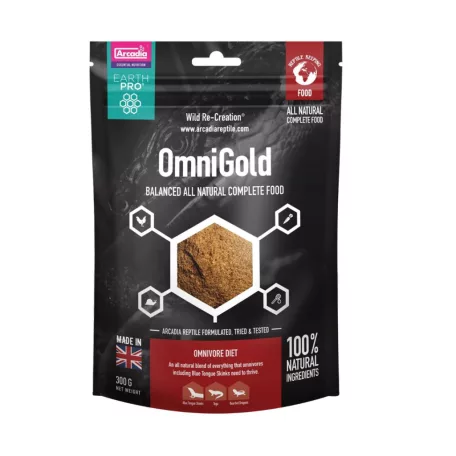 Arcadia | EARTH PRO OMNI GOLD | Teljes értékű fehérjedús táplálék rovar-és növényevő hüllők számára – 300 g