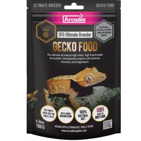 Arcadia | Earth Pro Stickyfoot Gold Ultimate Breeder | D3-vitaminnal dúsított táp gekkók számára – 180 g