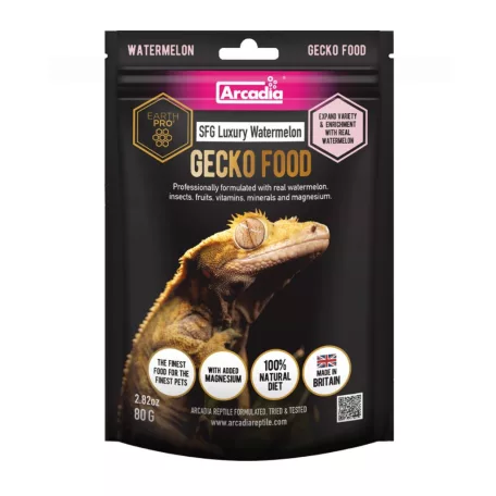 Arcadia | Earth Pro Stickyfoot Gold Luxury Watermelon| Luxus görögdinnye ízesítésű komplett táp gekkóknak – 80 g