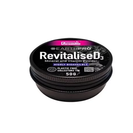 Arcadia | EarthPro RevitaliseD3 | D3-vitaminnal és ásványi anyagokkal dúsított por hüllők számára – 50 g