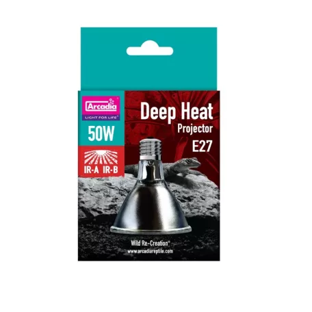 Arcadia | DEEP HEAT PROJECTOR | Speciális infravörös melegítő izzó nappali és éjszakai hüllők számára – 50 W