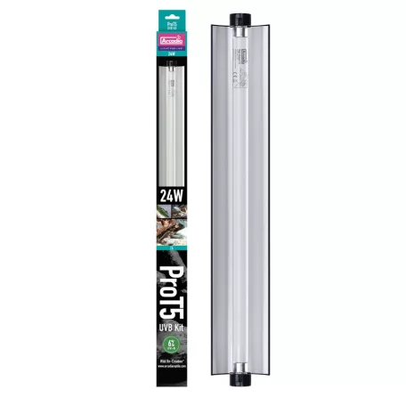 Arcadia | PRO T5 UVB Kit | Magas teljesítményű T5 UVB fénycső készlet hüllők számára 6% - 24 W/550 mm
