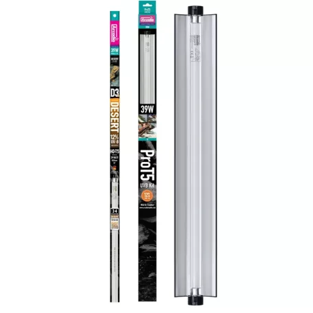 Arcadia | PRO T5 UVB Kit | Magas teljesítményű T5 UVB fénycső készlet hüllők számára 12 %  - 39 W/ 850 mm