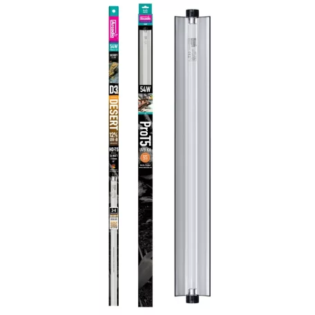 Arcadia | PRO T5 UVB Kit | Magas teljesítményű T5 UVB fénycső készlet hüllők számára 12 % – 54 W / 1150 mm