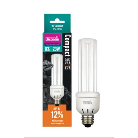 ARCADIA | D3+ COMPACT E27 BULB 12% | Sivatagi UVB izzó - 23 WATT