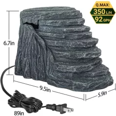   Repti Zoo | Teknőskimászó vízszűrővel | Beépített vízszűrős napozó és pihenőplatform vízi teknősöknek – 24×15×17 cm