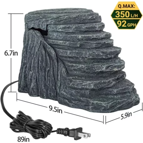 Repti Zoo | Teknőskimászó vízszűrővel | Beépített vízszűrős napozó és pihenőplatform vízi teknősöknek – 24×15×17 cm