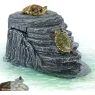 Repti Zoo | Teknőskimászó vízszűrővel | Beépített vízszűrős napozó és pihenőplatform vízi teknősöknek – 24×15×17 cm