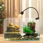 Repti Zoo | Teknőskimászó vízszűrővel | Beépített vízszűrős napozó és pihenőplatform vízi teknősöknek – 24×15×17 cm