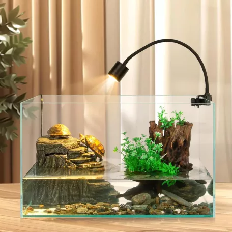 Repti Zoo | Teknőskimászó vízszűrővel | Beépített vízszűrős napozó és pihenőplatform vízi teknősöknek – 24×15×17 cm