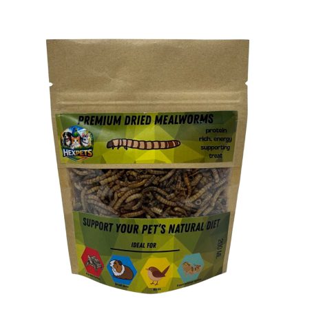 HexPets | Prémium szárított lisztkukac csemege hüllők, madarak és rágcsálók részére – 200 ml