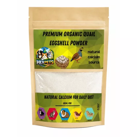 HexPets Premium Organic | Prémium termelői fürjtojáshéj por – 200 g