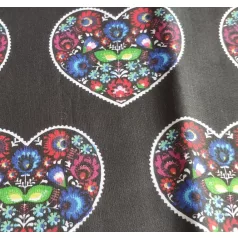   Textil bújózsák törpesünöknek és kisállatoknak – Fekete alapon szíves mintával