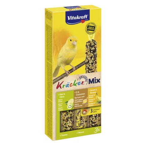 Vitakraft | Kracker | Tripla rúd (tojás,kiwi,banán) kiegészítő eleség kanárik részére - 90g