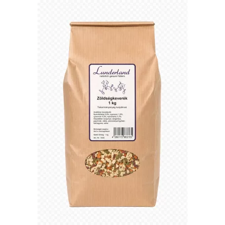 Lunderland | Zöldségkeverék | Természetes szárított zöldségmix kutyáknak és macskáknak – 1 kg