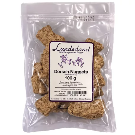 Lunderland | Tőkehal jutalomfalat | 100% szárított halhús kutyák és macskák részére – 100 g