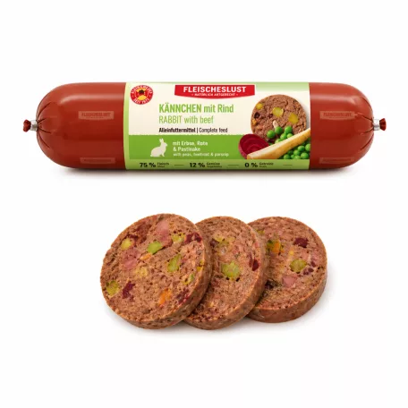 Meatlove | Nyúl marhával | Prémium párolt menü borsóval, körtével és céklával – 800 g
