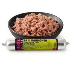   Meatlove | Pussy Deluxe | Prémium párolt macskamenü Nyúl, kacsa és friss lazac chia maggal – 100 g