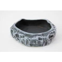 Kerámia etetőtál peremes - kerek - m