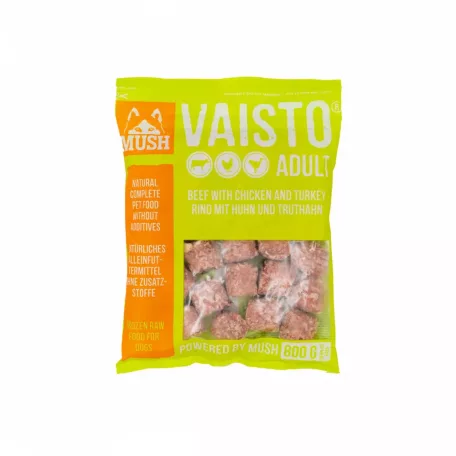Mush | Vaisto Adult Green | Komplett BARF menü (Marha, Csirke, Pulyka) – 800 g