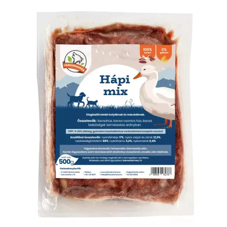 Farkaskonyha | Hápi Mix | Egyfehérjés BARF kacsamenü kutyáknak és macskáknak – 500 g