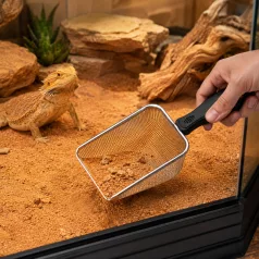   Exo Terra | Scoop | Fém hálós aljzattisztító és homokszitáló lapát terráriumokhoz – 5,8 × 10,2 × 29 cm